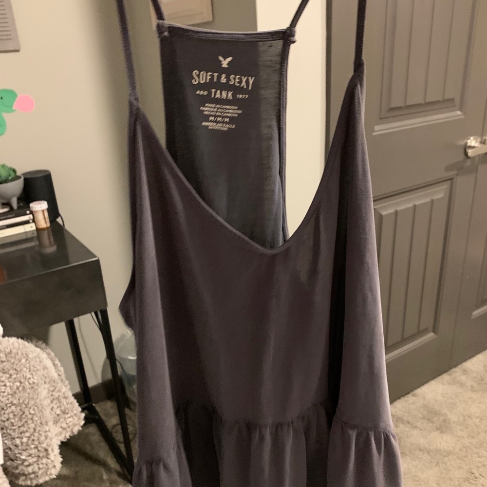 american eagle soft and sexy grey tank